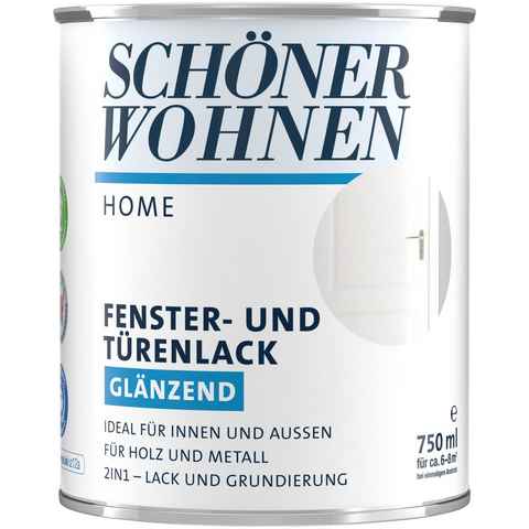 SCHÖNER WOHNEN FARBE Lack Home Fenster- und Türenlack, 750 ml, weiß, glänzend, ideal für innen