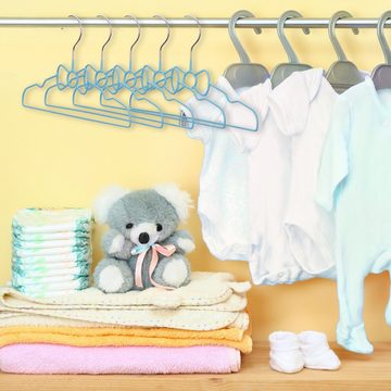 relaxdays Kleiderbügel 30 x Kinderkleiderbügel Schleife blau