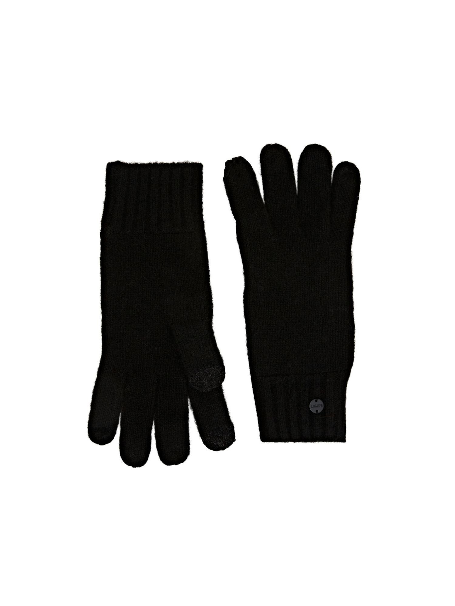 Esprit Strickhandschuhe Rippstrick-Handschuhe BLACK