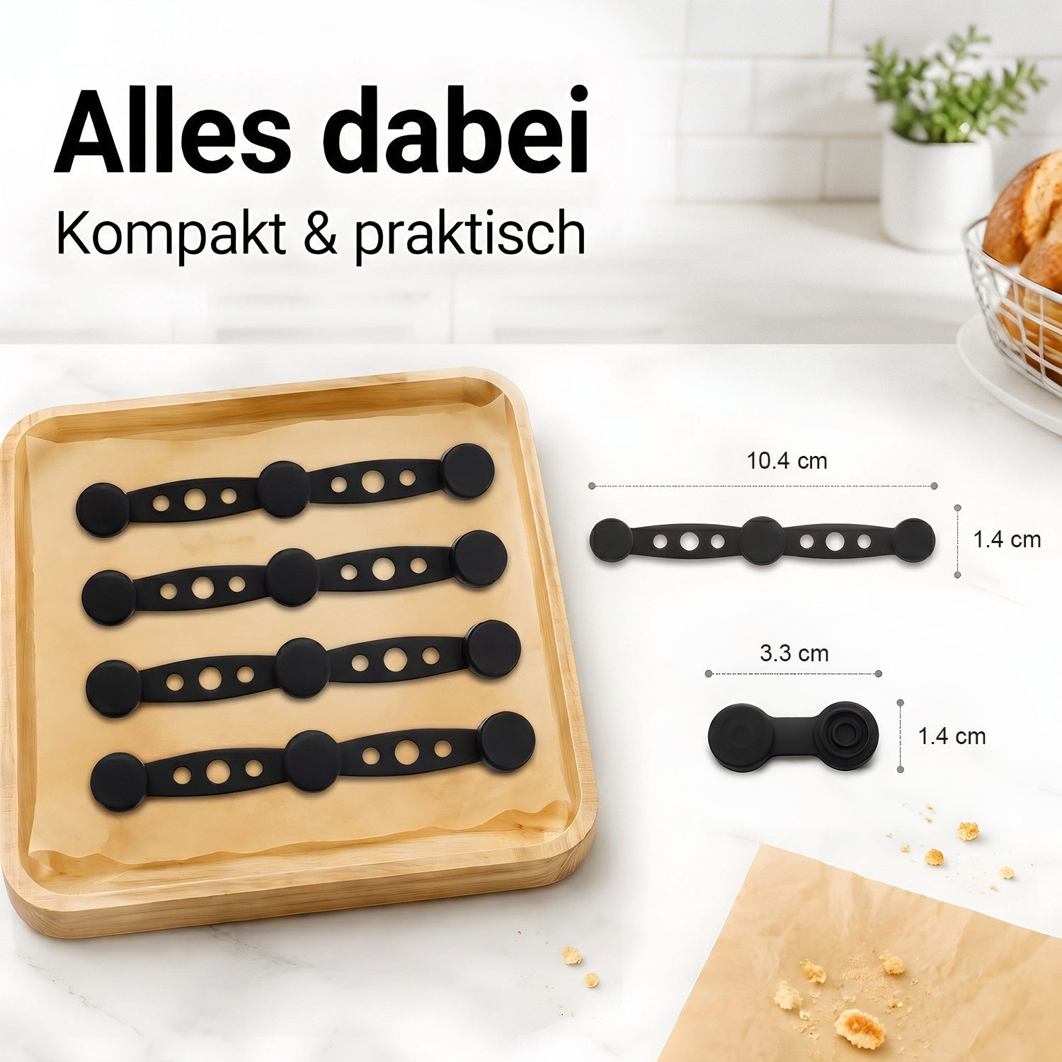 SURFOU Backpapier 12 Stück Heißluftfritteuse Airfryer Magnete für Backpapier, - Silikon Magnete für Airfryer Backpapier Befestigungsschnalle – Bild 2 von 5