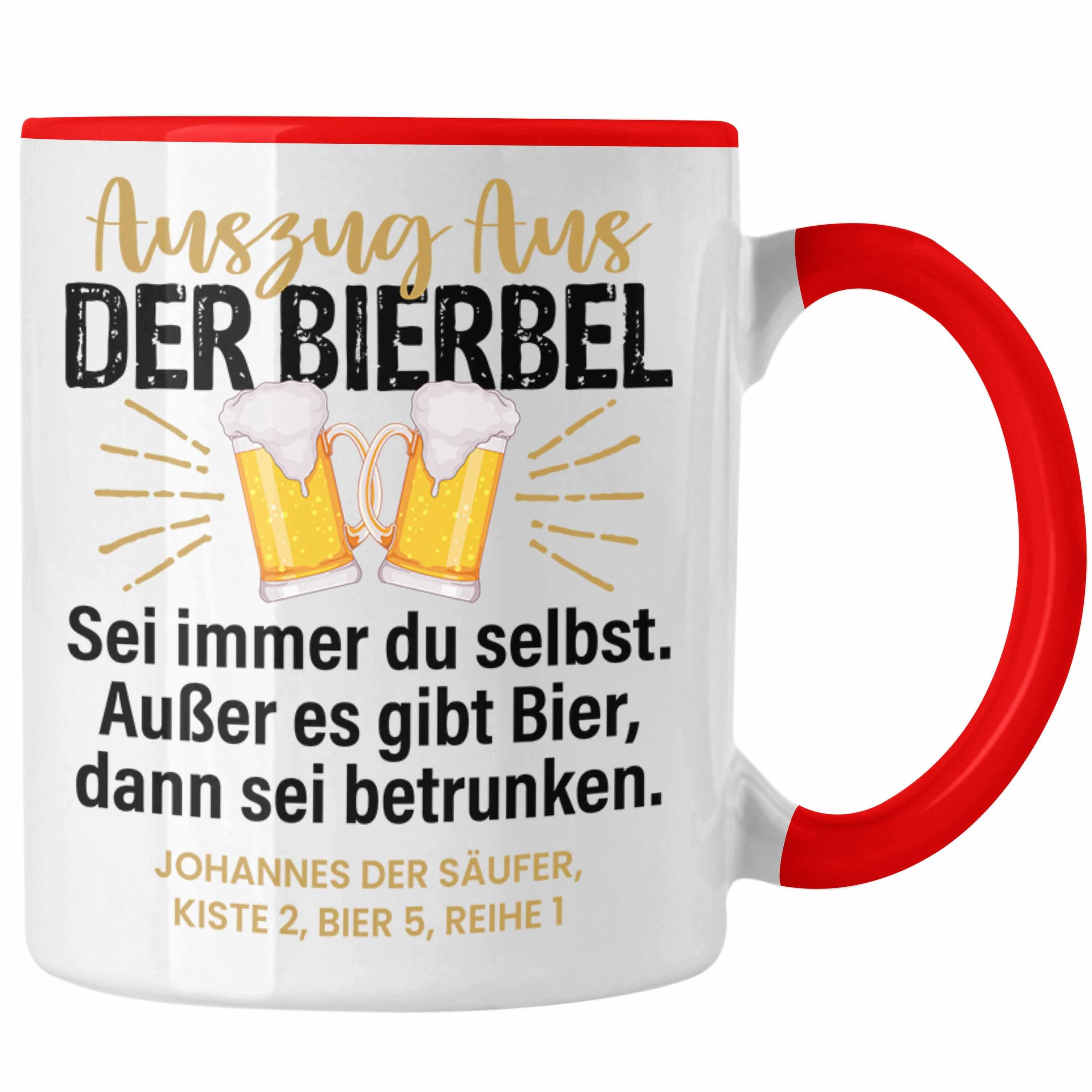 Geschenkidee Rot Geschenk Tasse Biertrinker Tasse Spruch Trendation Bierbel Humor Lustiger