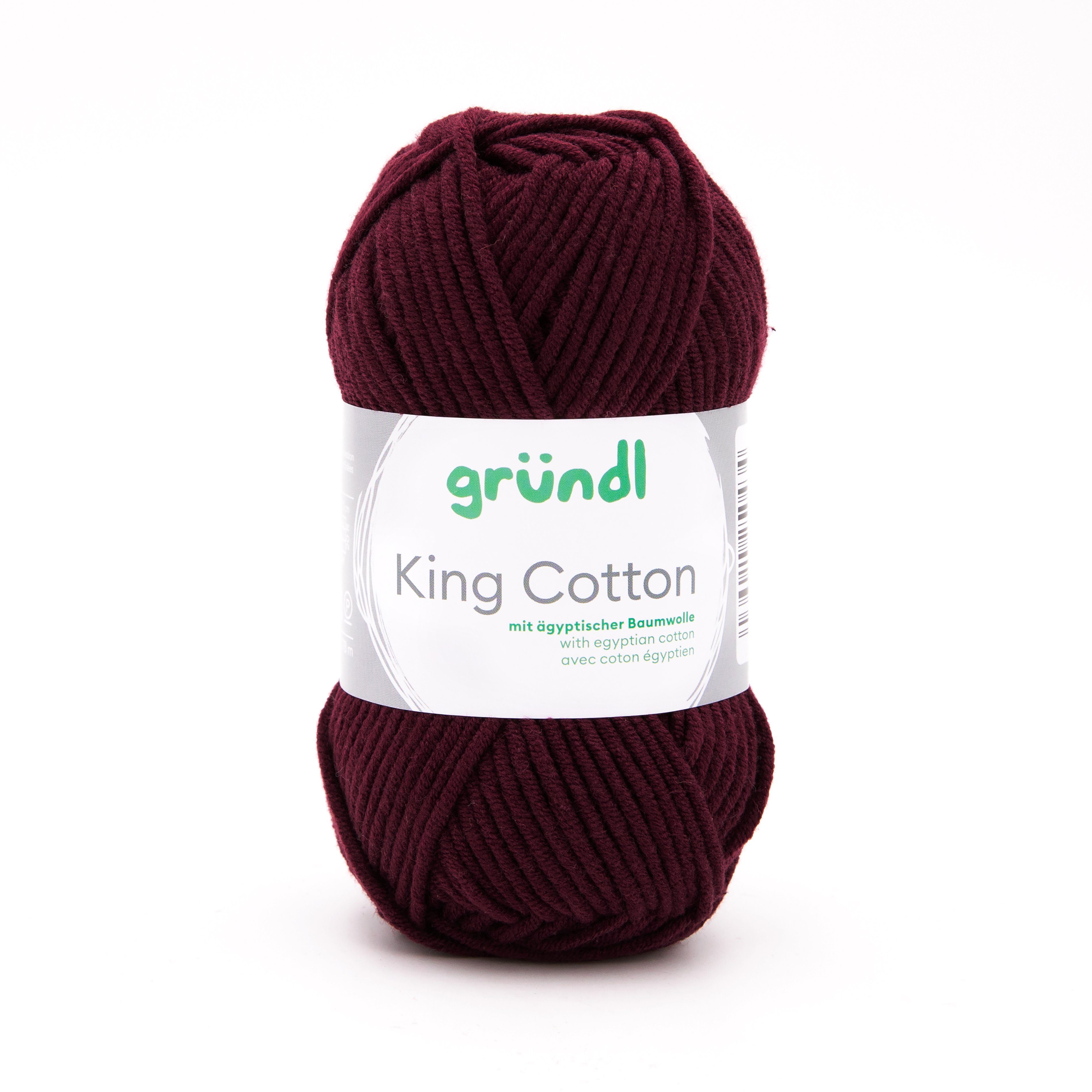 Gründl Wolle King Cotton Baumwollgarn Strickgarn Häkelwolle, 78,00 m (50g Handstrickgarn, Strickwolle, Baumwollmischgarn mit ägyptischer Baumwolle, zum Stricken und Häkeln für Nadelstärke 6 - 7 mm), mit Häkel - Anleitung zum download
