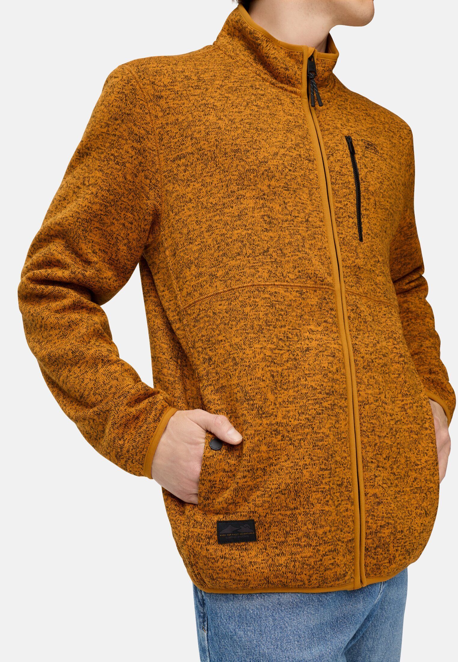 camel active Strickjacke mit Stehkragen Langarm Stehkragen