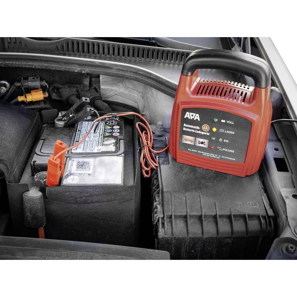 APA Automatik-Batterie-Ladegerät 12 V, 4 A 16626 Autobatterie-Ladegerät (Ladungserhaltung)
