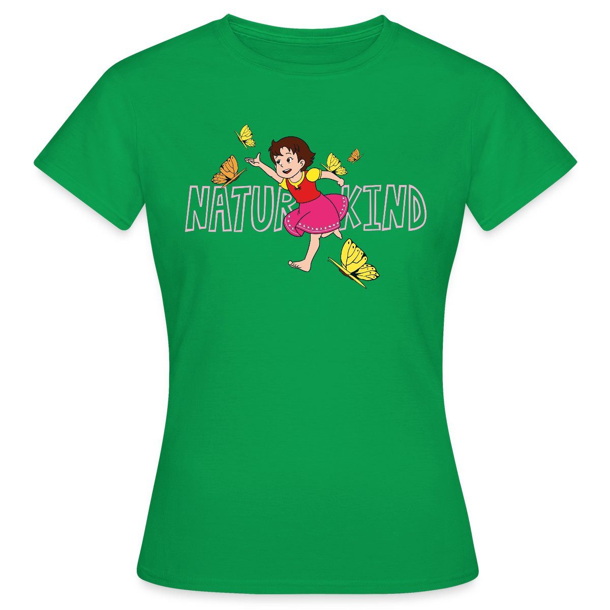 Spreadshirt T-Shirt Heidi Naturkind Schmetterlinge Frauen günstig online kaufen