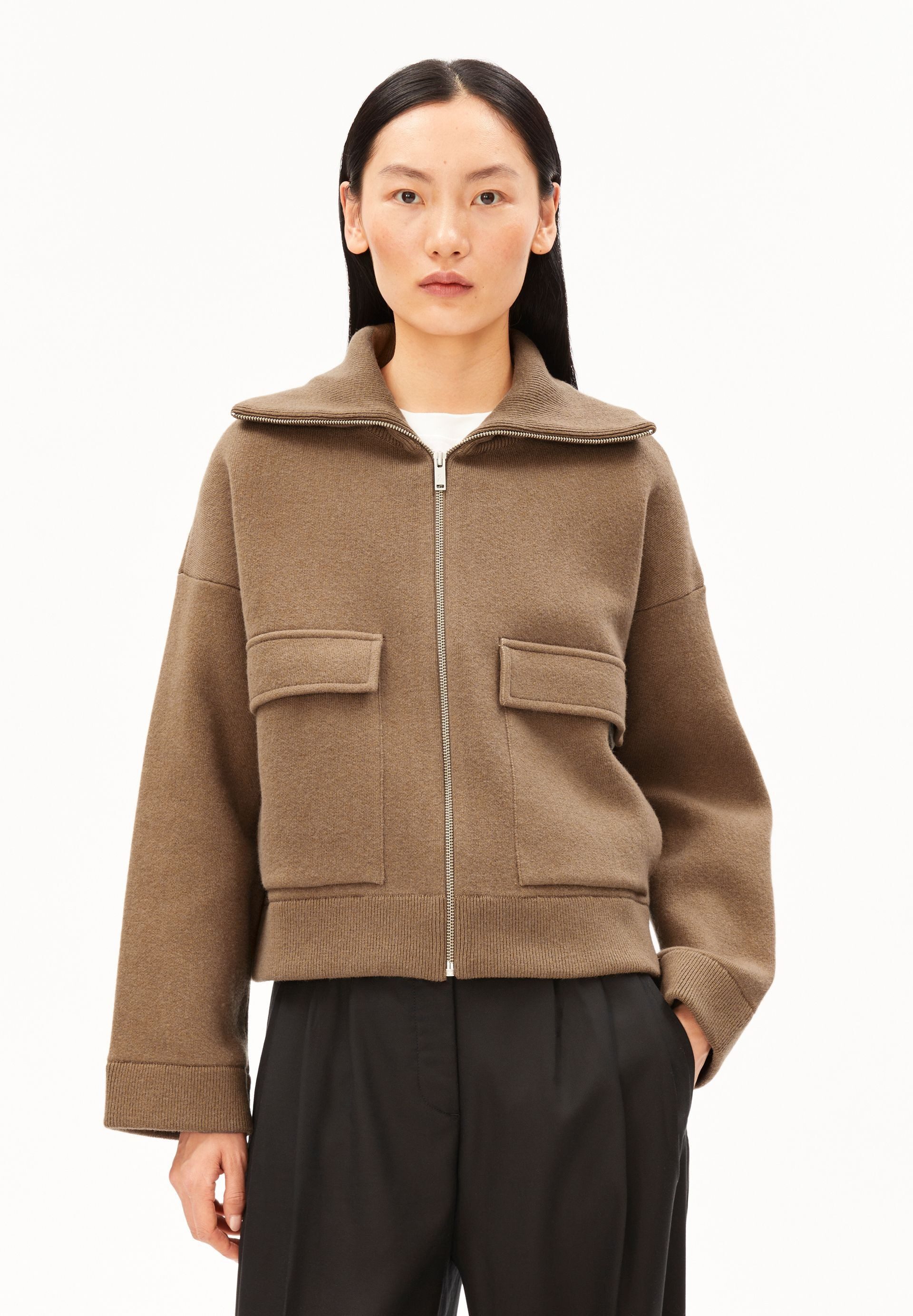 Armedangels Cardigan OVERSIZED Strickjacke aus Bio-Baumwoll-Mix (Mock-Ausschnitt, Oversized Fit)