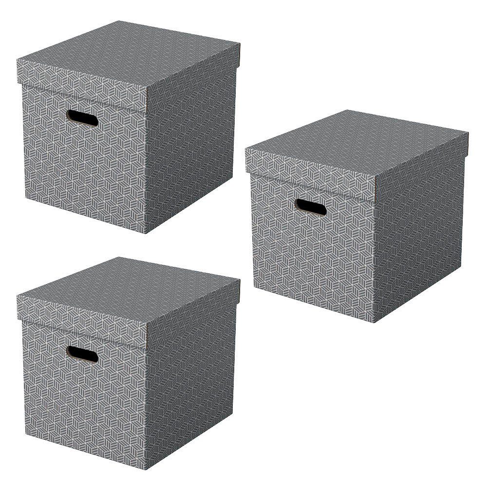 ESSELTE Organisationsmappe Esselte Aufbewahrungsbox Home Cube, 3er Set, grau