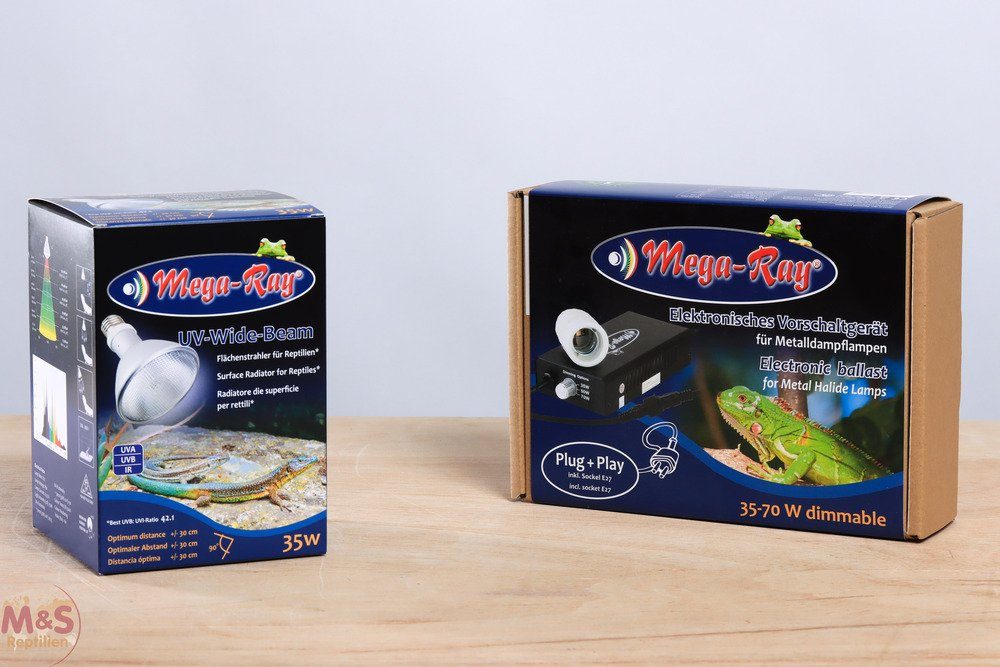 Terrarium Mega Ray 35 Watt Set (Lampe + E 27 Fassung + Vorschaltgerät)