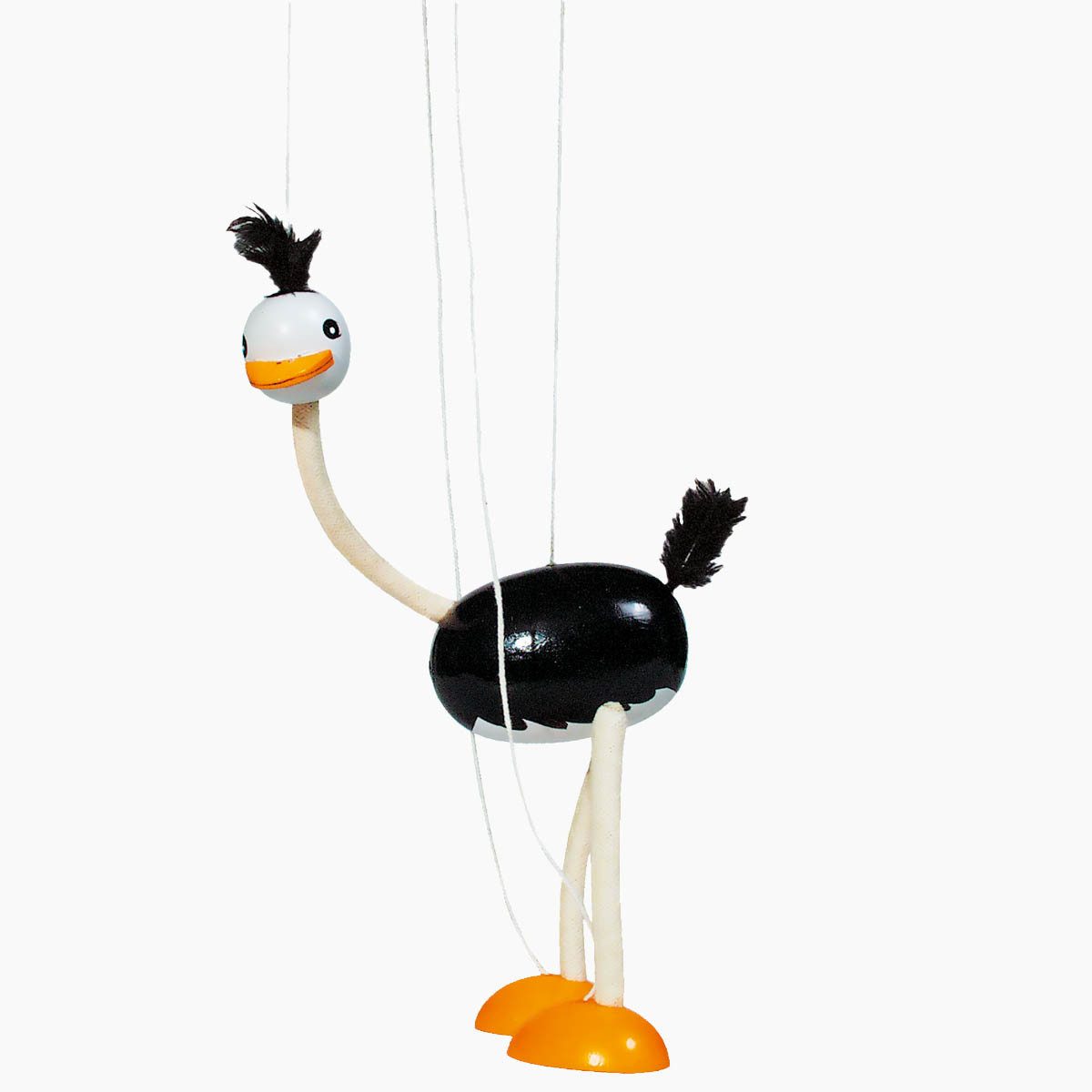 goki Handpuppe Marionette Strauß (Packung, 1-tlg., set), Vollbewegliche Gliedmaßen für grenzenlosen Spielspaß