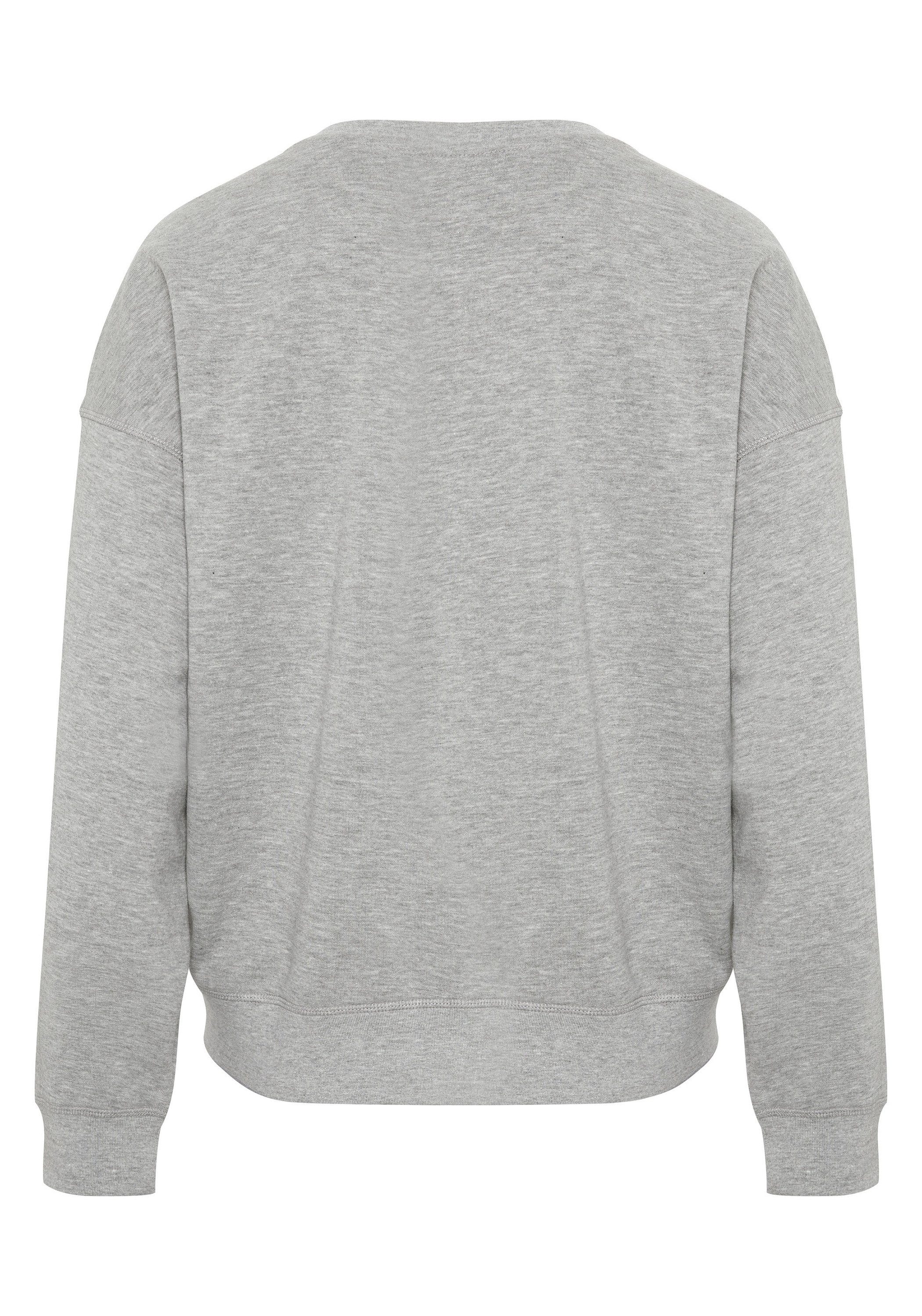 JETTE SPORT Gray 17-4402M Sweatshirt Melange Neutral im Label-Design
