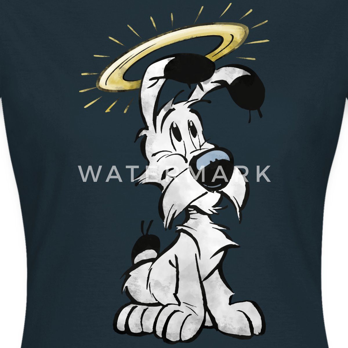 Spreadshirt T-Shirt Asterix & Obelix Idefix Mit Heiligenschein Frauen T-Shirt (1-tlg) Slim Fit, fällt klein aus