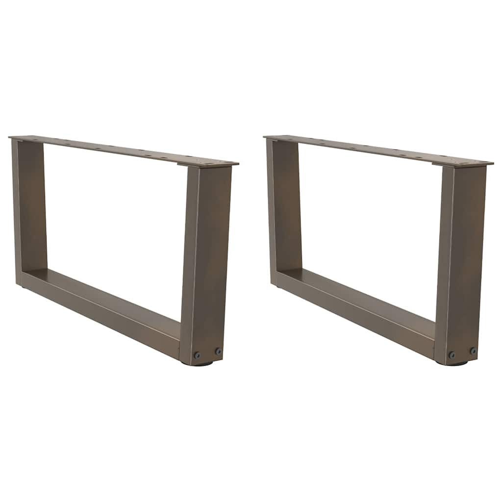 vidaXL Tischbein Couchtischbeine V-Form 2 Stück Naturstahl 70x(30-31,3) cm Stahl