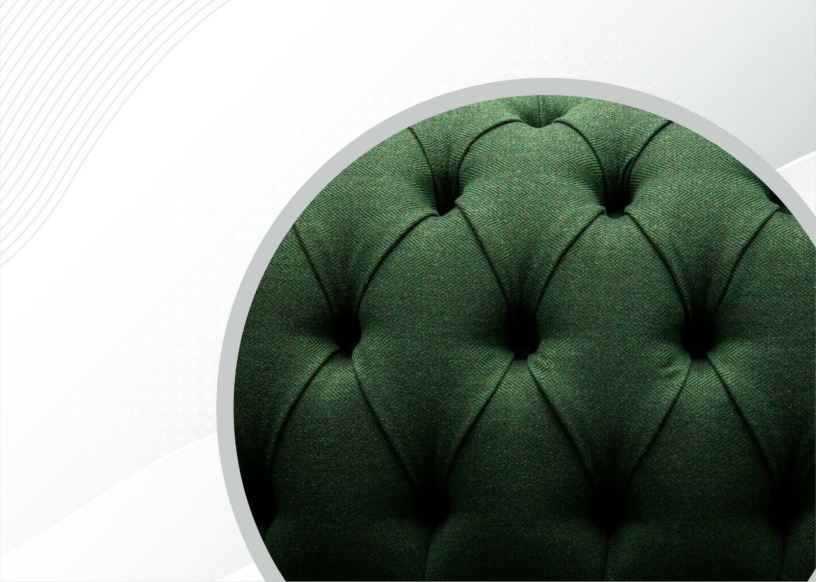 JVmoebel Chesterfield-Sofa Luxus Moderner grüner in Textil Zweisitzer Made Sofa Neu, Chesterfield Europe