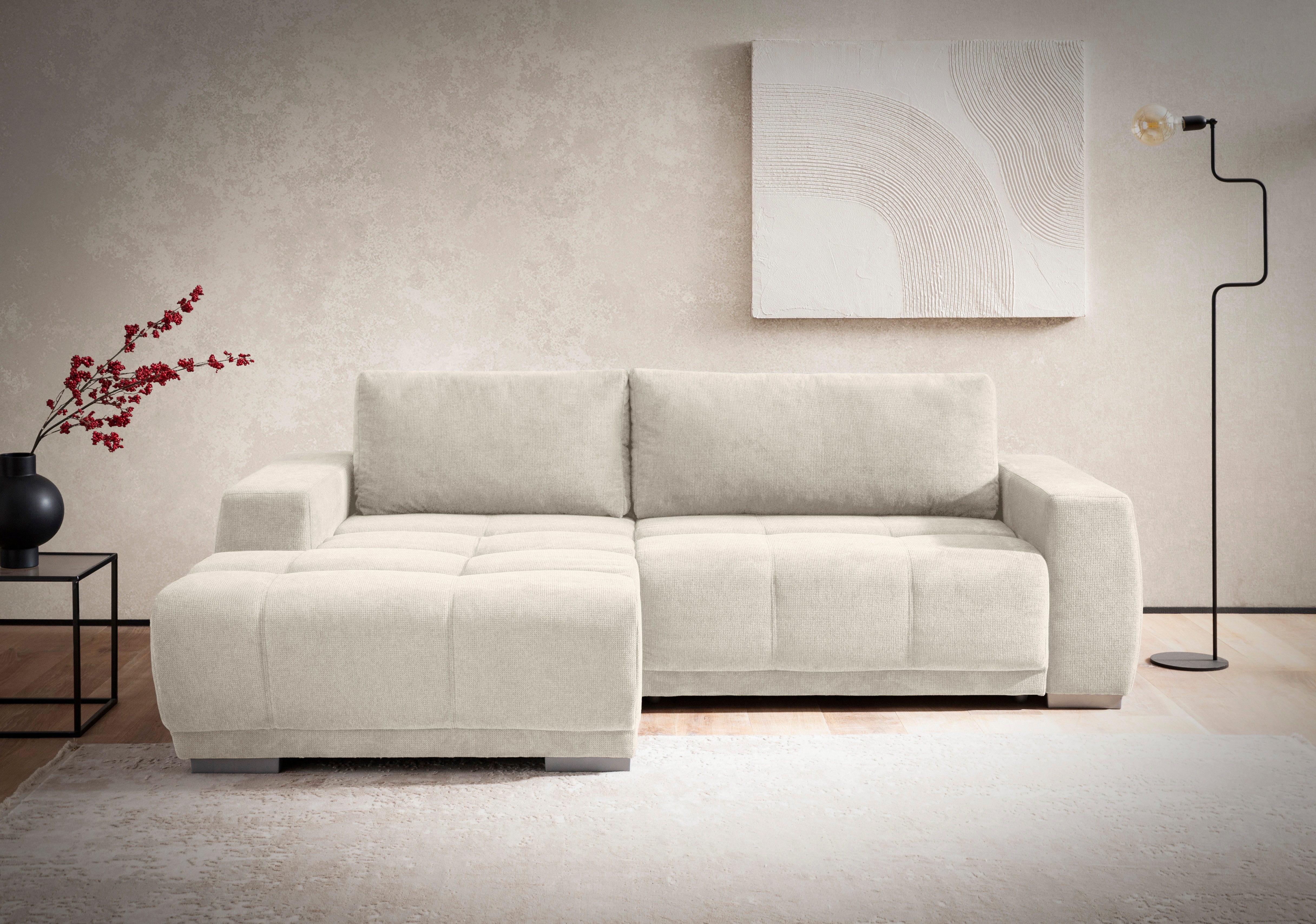 Home affaire Ecksofa Bolero L-Form, B: 241 cm, Couch & Wohnlandschaft, wahlweise mit Bettfunktion & Bettkasten