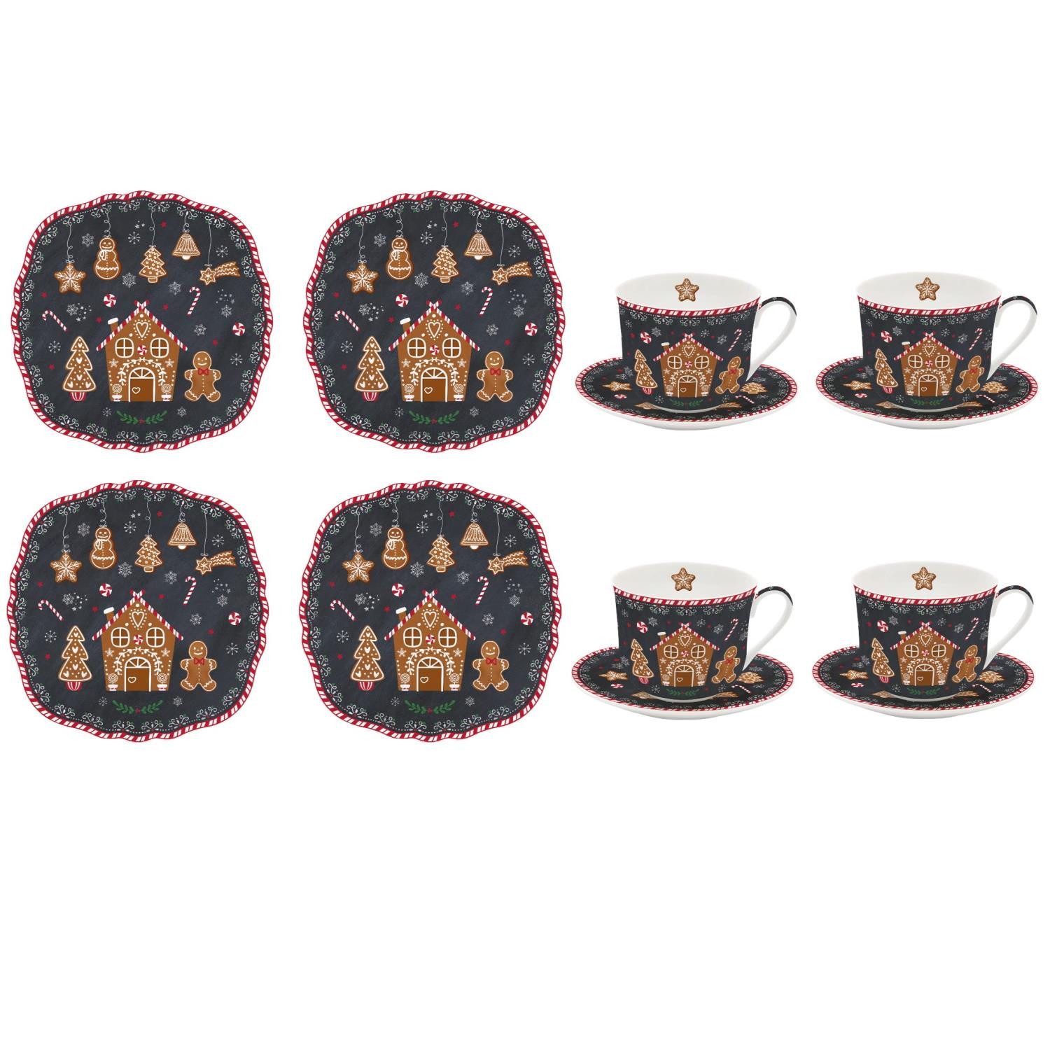 EasyLife Tasse Gingerbread, Porzellan, Spülmaschinengeeignet, Mehrfarbig, Motiv: Lebkuchenmann