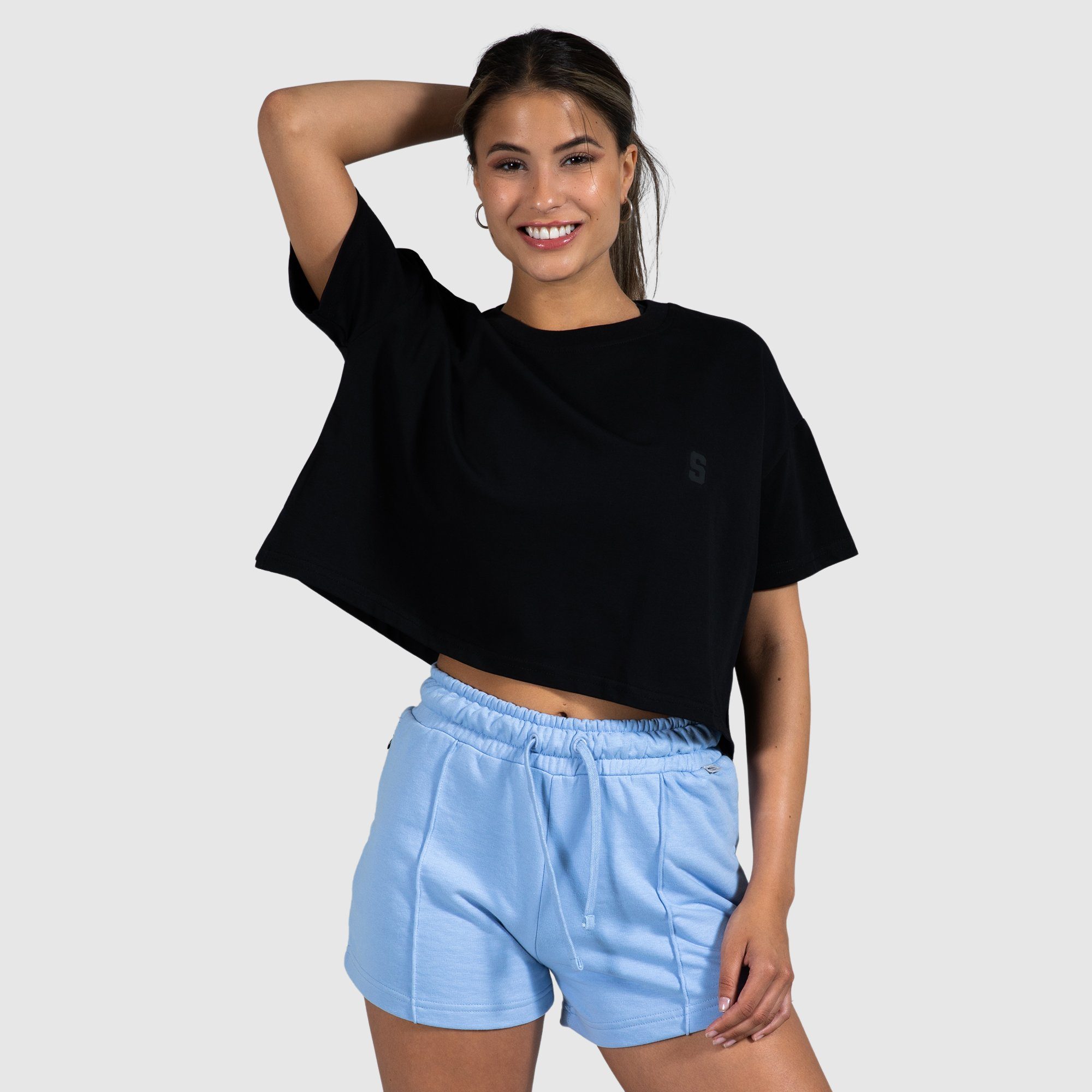 Marleen Oversize, Smilodox Schwarz Baumwolle 100% T-Shirt