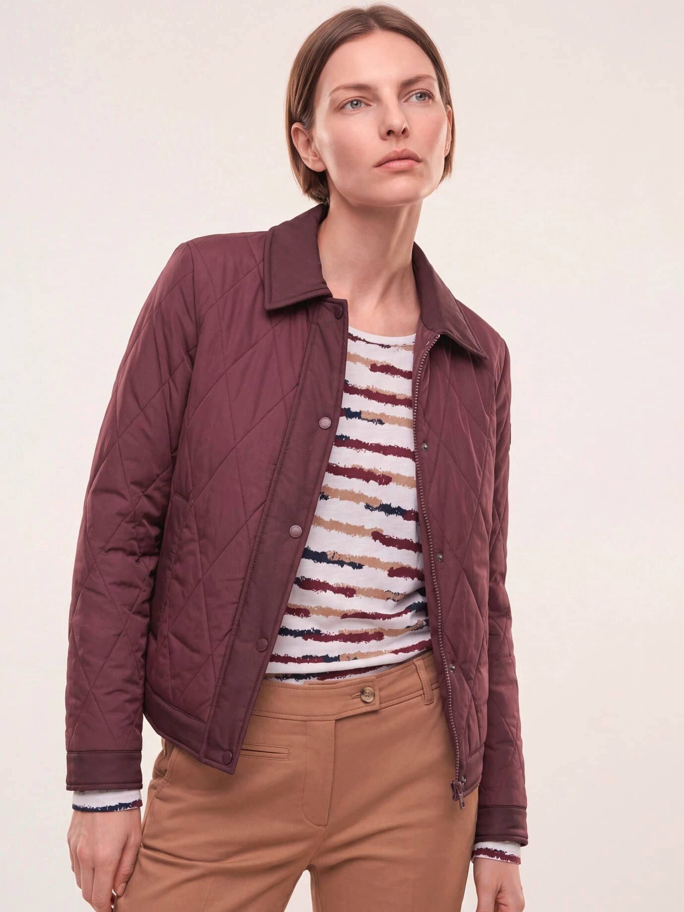 Walbusch Steppjacke Damen Kurze Steppjacke mit Materialmix Kleiner Kragen, wärmend, Kurzgröße