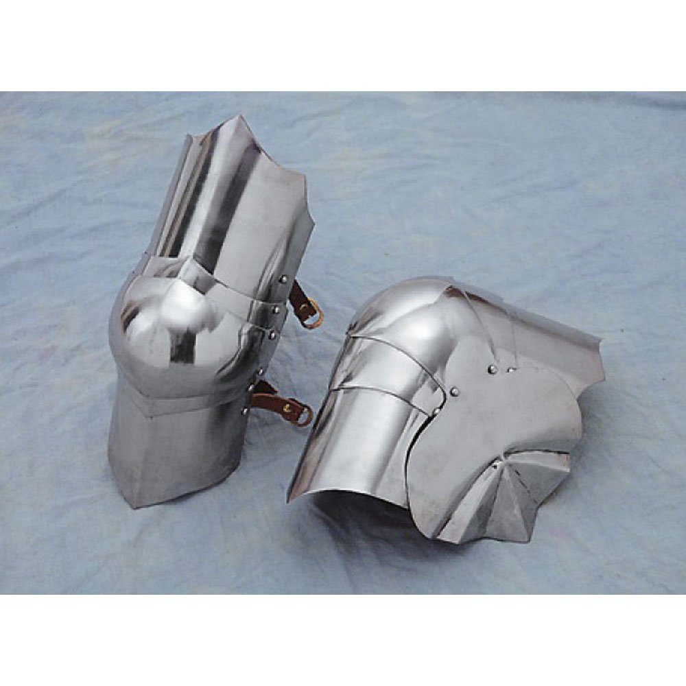 Ritter-Kostüm 1 Paar Kniebuckel, 15. Jh., 1,3 mm Stahl
