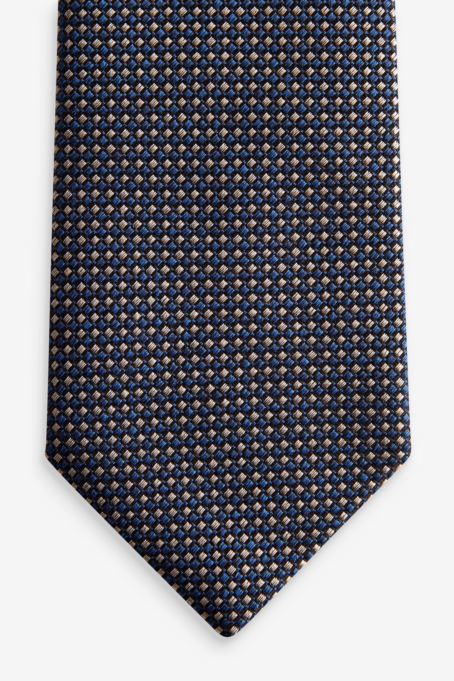Krawatte hergestellt in Textured Signature-Krawatte, (1-St) Navy Next Blue Italien