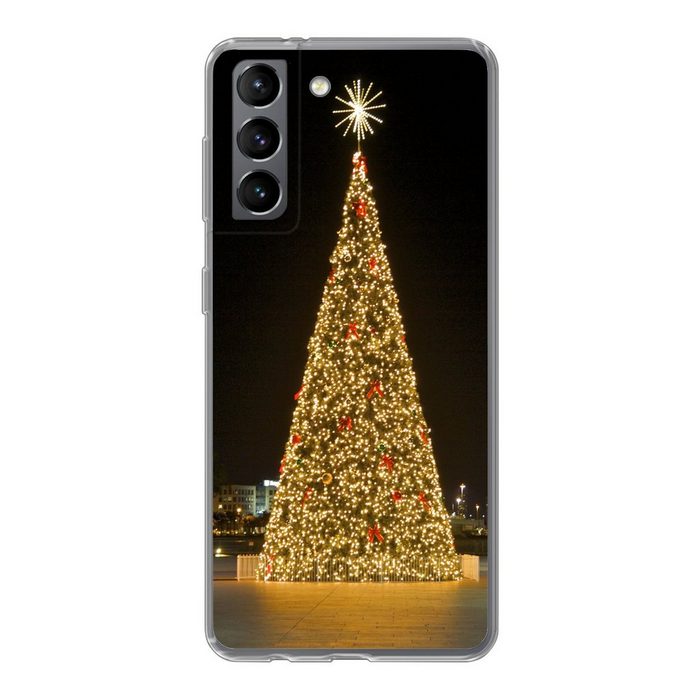 MuchoWow Handyhülle Ein riesiger Weihnachtsbaum in den Vereinigten Staaten Phone Case Handyhülle Samsung Galaxy S21 Silikon Schutzhülle