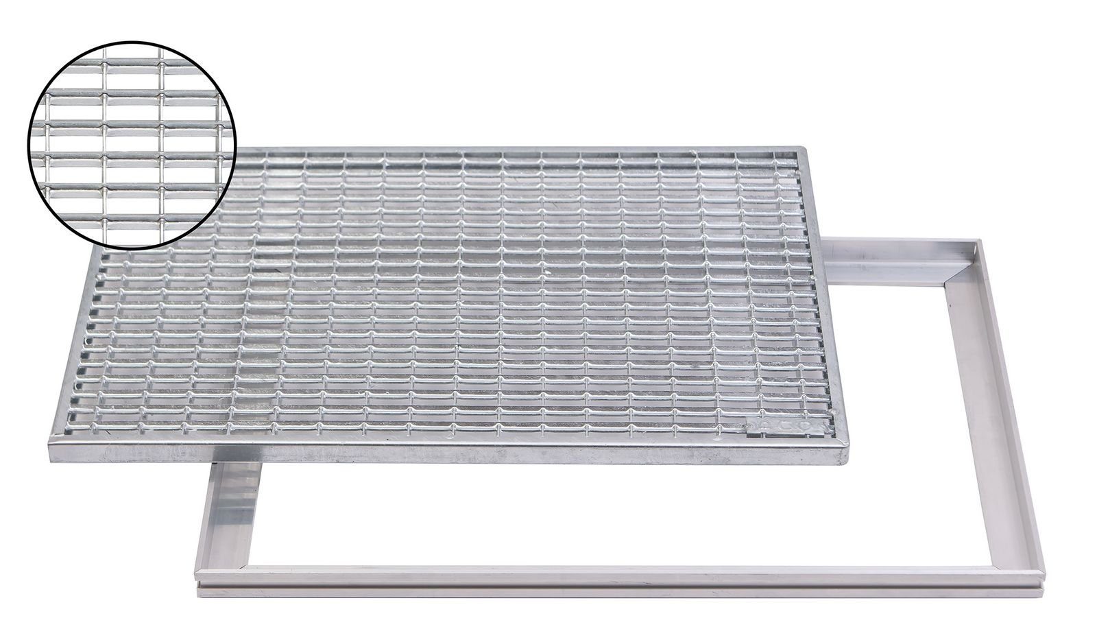 ACO Severin Ahlmann GmbH & Co. KG Fußmatte Schuhabstreifer Maschenrost mit V-Stab + Rahmen, rechteckig, Höhe: 26 mm, 600x400mm, geeignet für den Innenbereich und Außenbereich