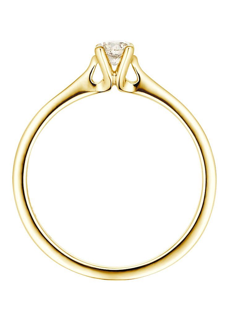 Fingerring Damenring gelbgoldfarben Made Phönix oder Gold in Geschenk Solitär Goldring mit Germany - LIEBE, Fingerring 333 Schmuck Brillant ohne