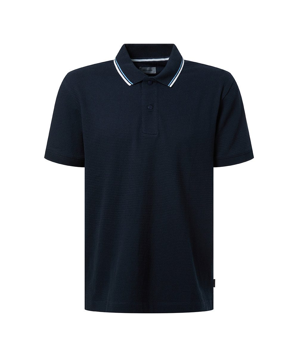 Pierre Cardin Poloshirt Pierre Cardin Poloshirt Waffelpiqué - dunkelblau (1-tlg)