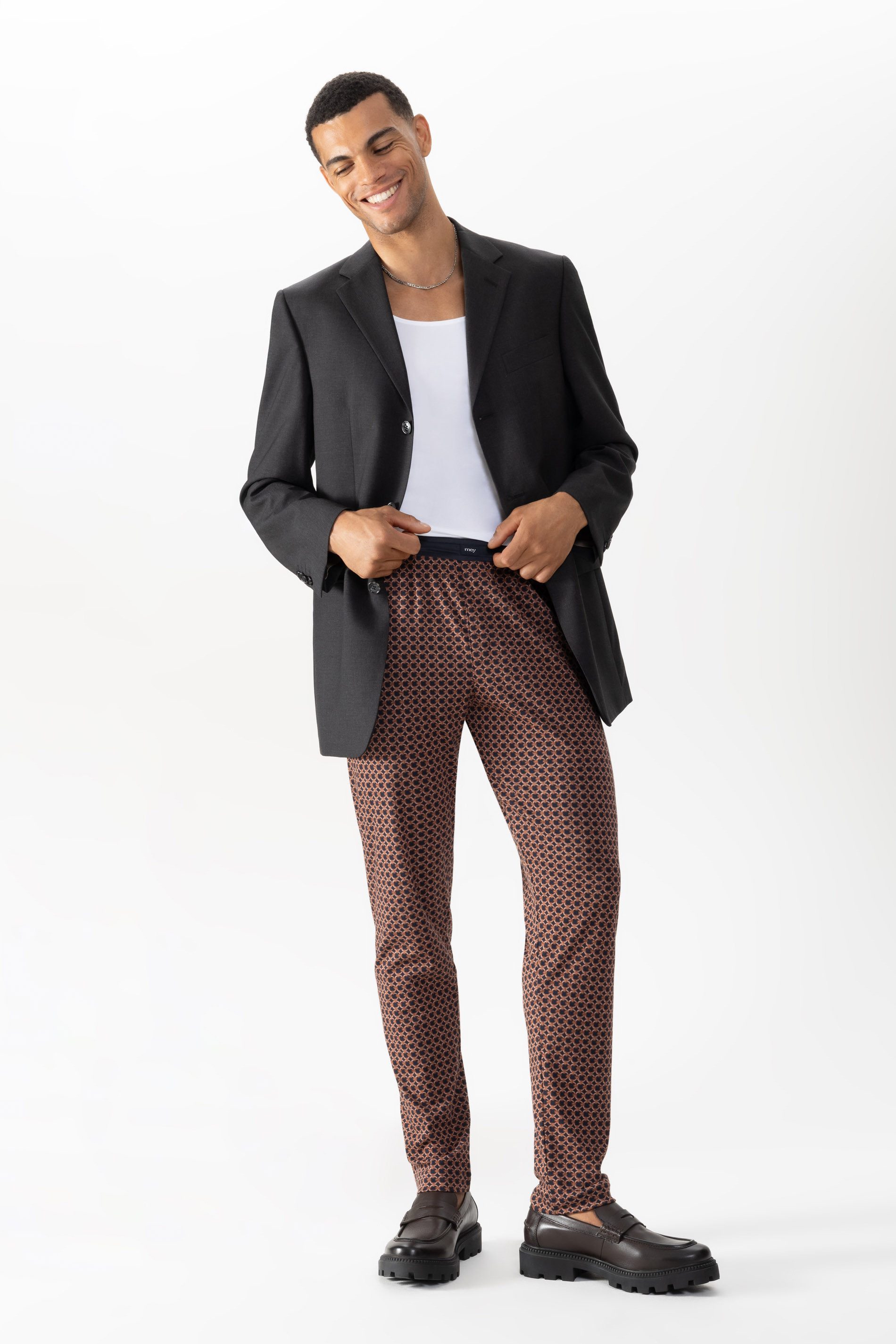 Mey Schlafhose Mey Herren Hose lang Serie Farum Retro-Print Hose (1-tlg)