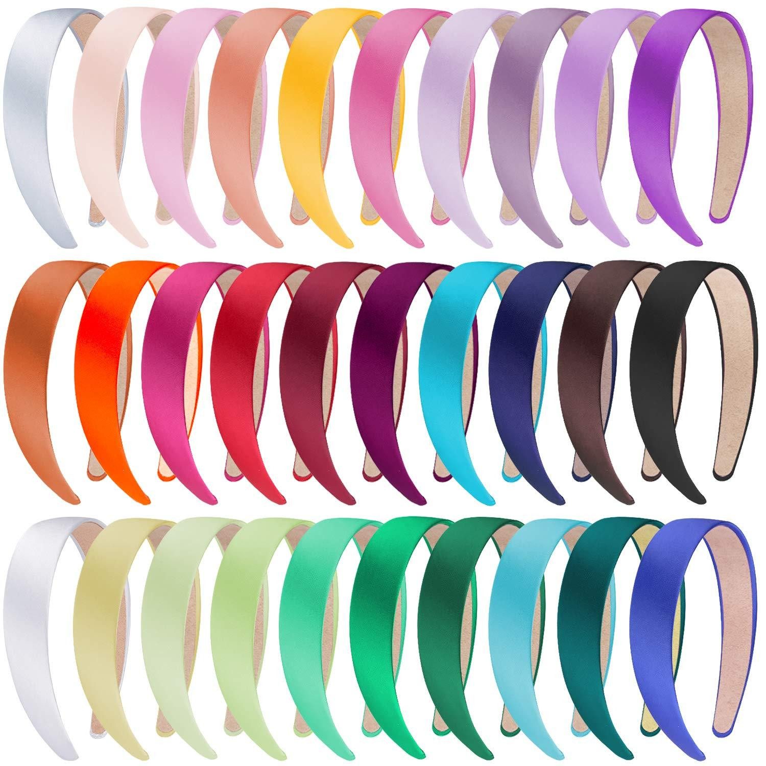 Haarreif 30 Stück Satin Haarreifen Damen Haarreifen Breit 30 Farben