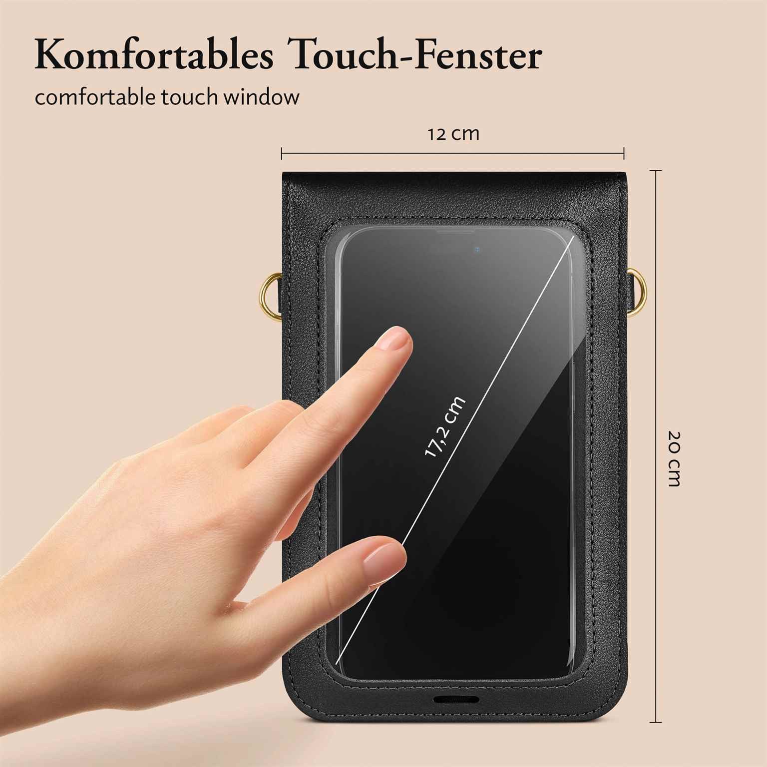 moex Handyhülle moex® CitySling für Samsung Galaxy Z Flip 5, Handytasche zum Umhängen kleine Handtasche mit Handyfach Touch-Fenster