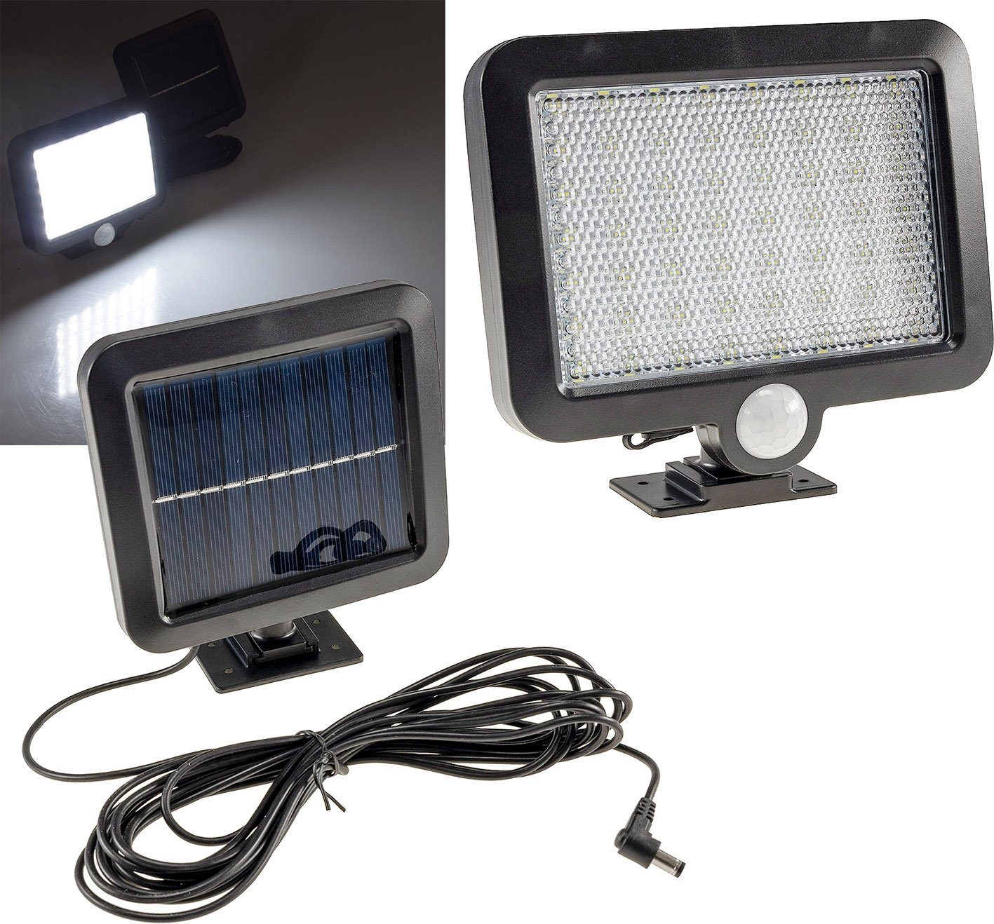 ChiliTec LED Gartenleuchte LED Solarlampe für Aussen IP44 Aussenleuchte mit  PIR Bewegungsmelder 4200K Akku