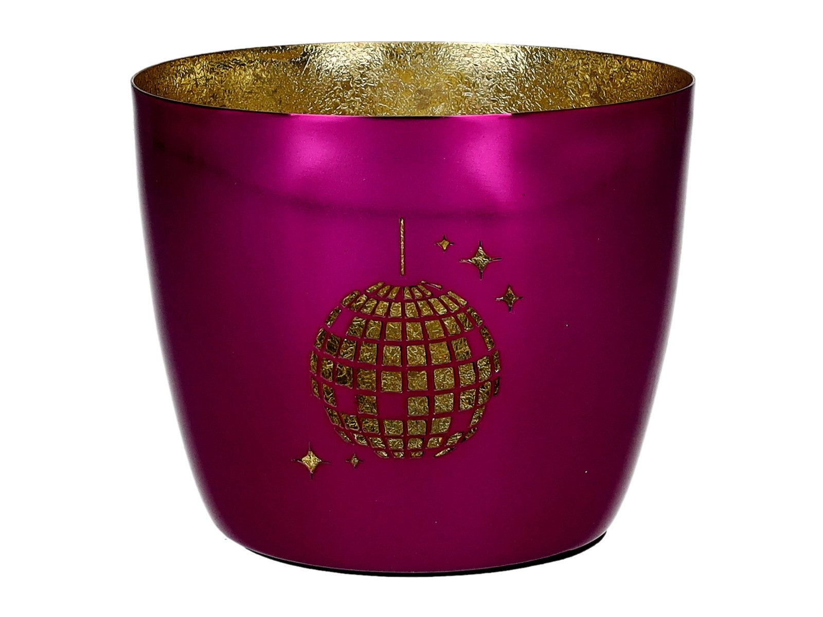 Giftcompany Windlicht Madras Windlicht M Discokugel pink/gold 8,5cm