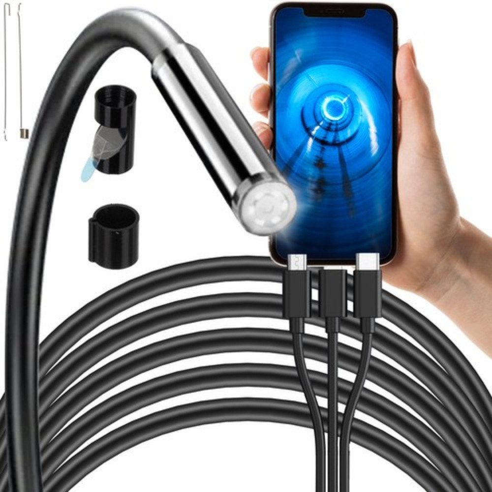 BIGSTREN Endoskop LED Kamera Inspektionskamera (HD, Kabel, 2 Meter Kabel, IP67-Schutzklasse macht die Kamera ideal für den Einsatz in Rohren)