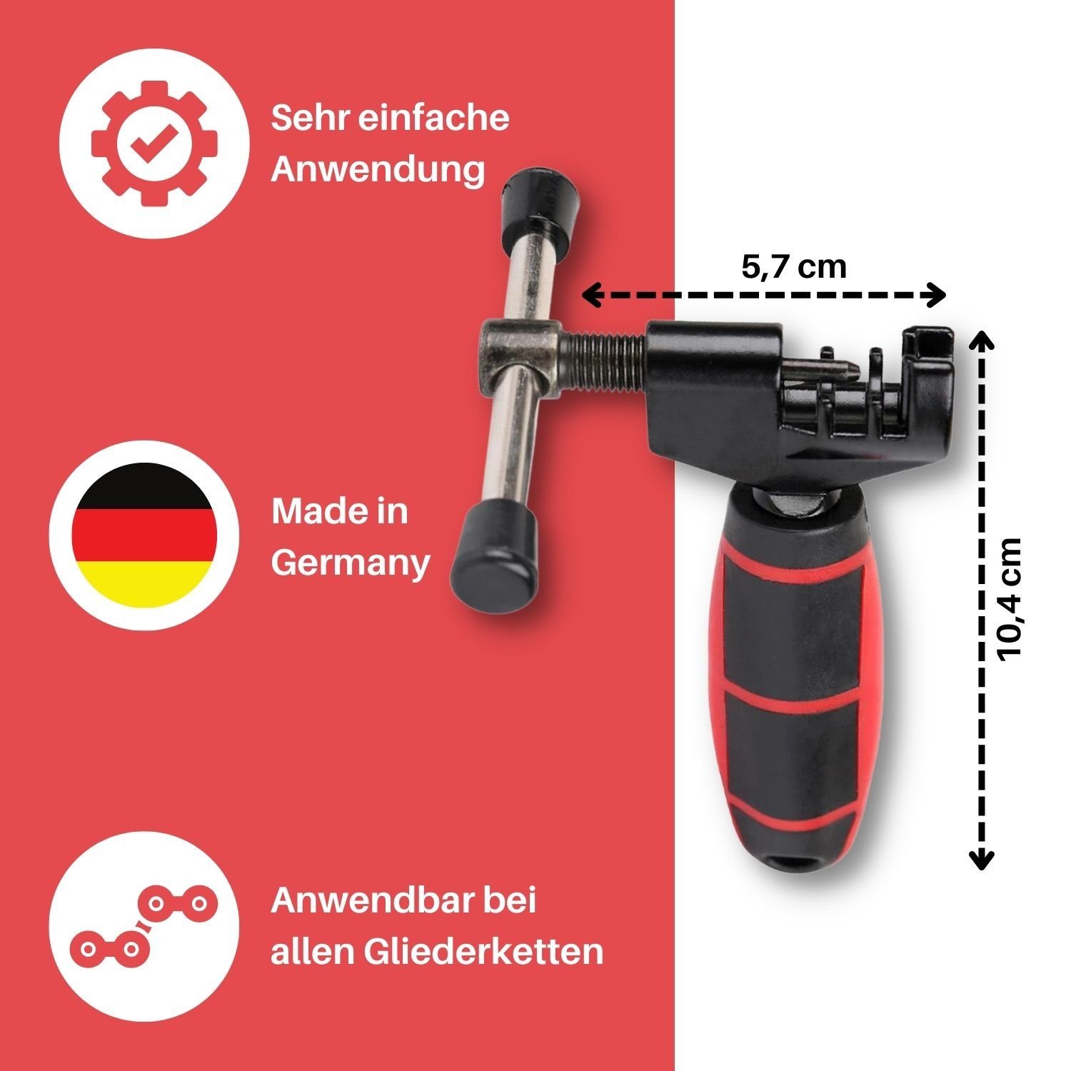 Binego Fahrradkette Kettenöffner Fahrradkette öffnen Fahrradwerkzeug Kettennietdrücker (1-St) Für alle Gliederketten