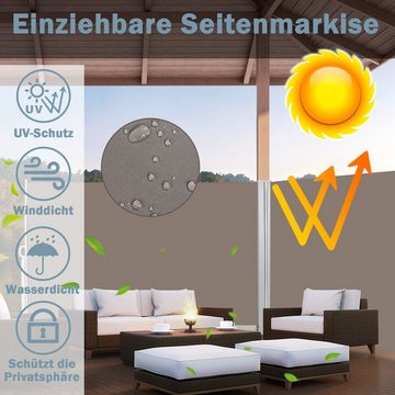 Clanmacy Seitenmarkise Seitenmarkise Wandmarkise Ausziehbar Markise Garten Sichtschutz