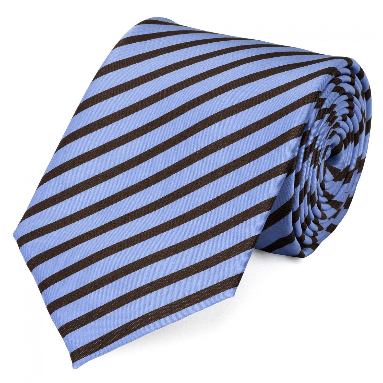 Fabio Farini Krawatte Herren Krawatte Blautöne - verschiedene Blaue Männer Schlips in 8cm (ohne Box, Gestreift) Breit (8cm), Summer Blue/Black | Breite Krawatten