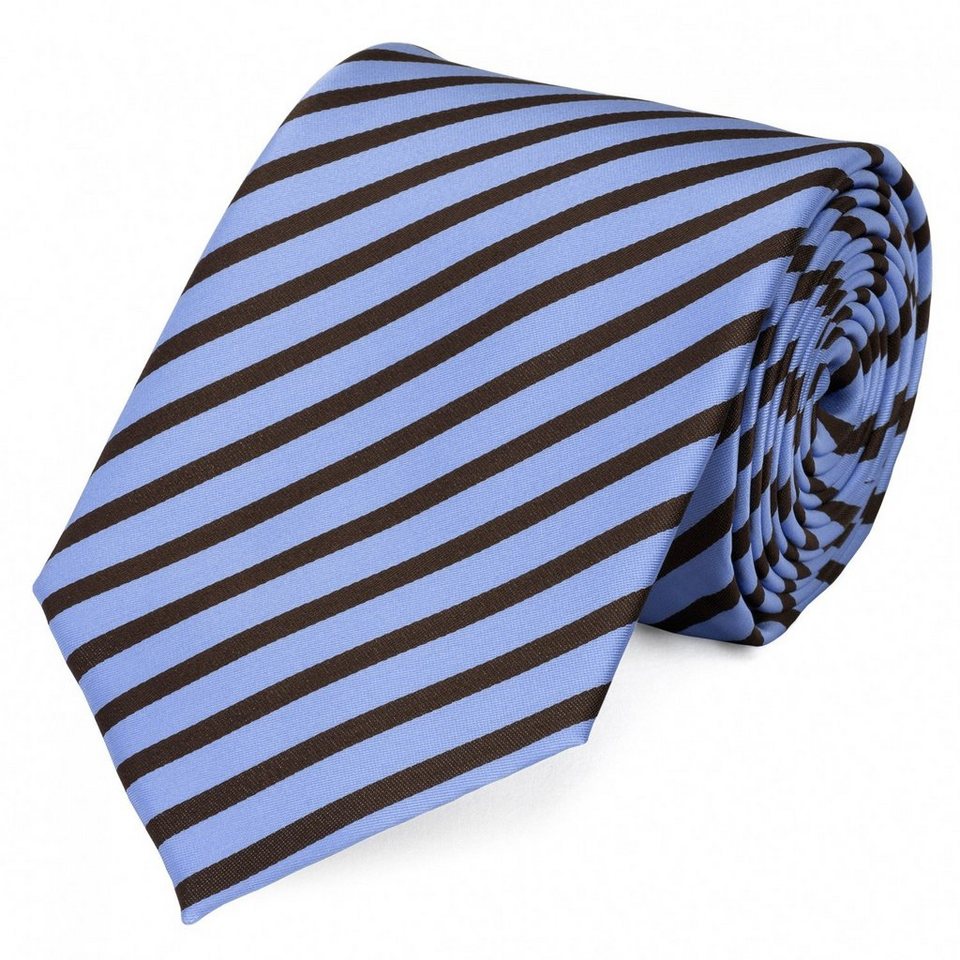 Fabio Farini Krawatte Herren Krawatte Blautöne - verschiedene Blaue Männer  Schlips in 8cm (ohne Box, Gestreift) Breit (8cm), Summer Blue/Black
