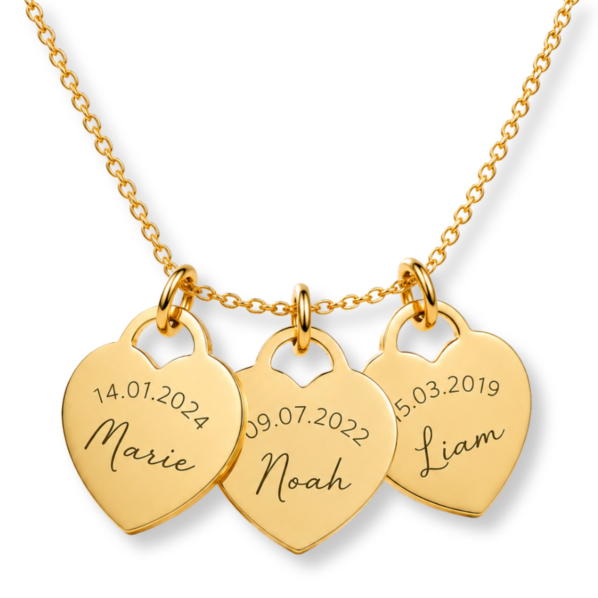 BS Schmuckdesign Kette mit Anhänger mit Gravur Namenskette Damen personalisierte Halskette mit Namen Gravurkette (inkl. Gravur), personalisiert inkl. Geschenkbox
