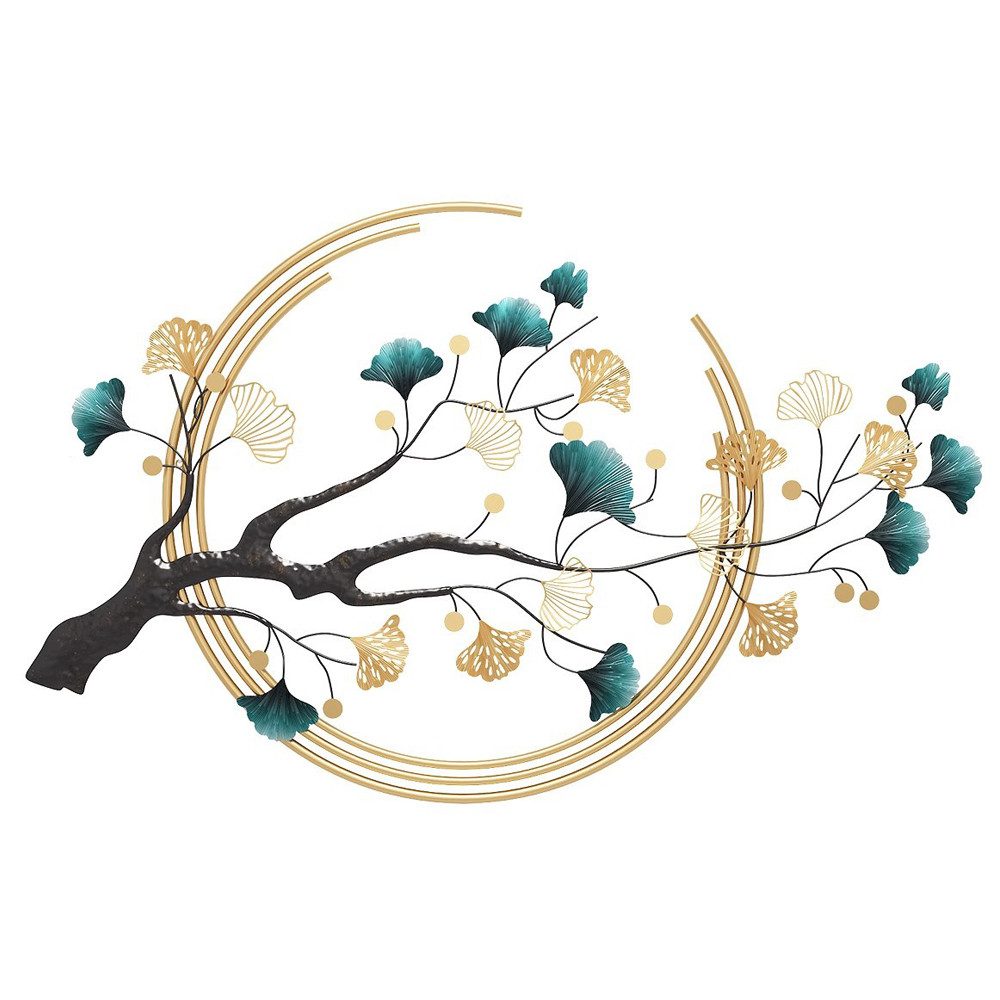 NUODWELL Wanddekoobjekt Große Ginkgo-Blätter Metall Wandkunst, Moderner Gol günstig online kaufen