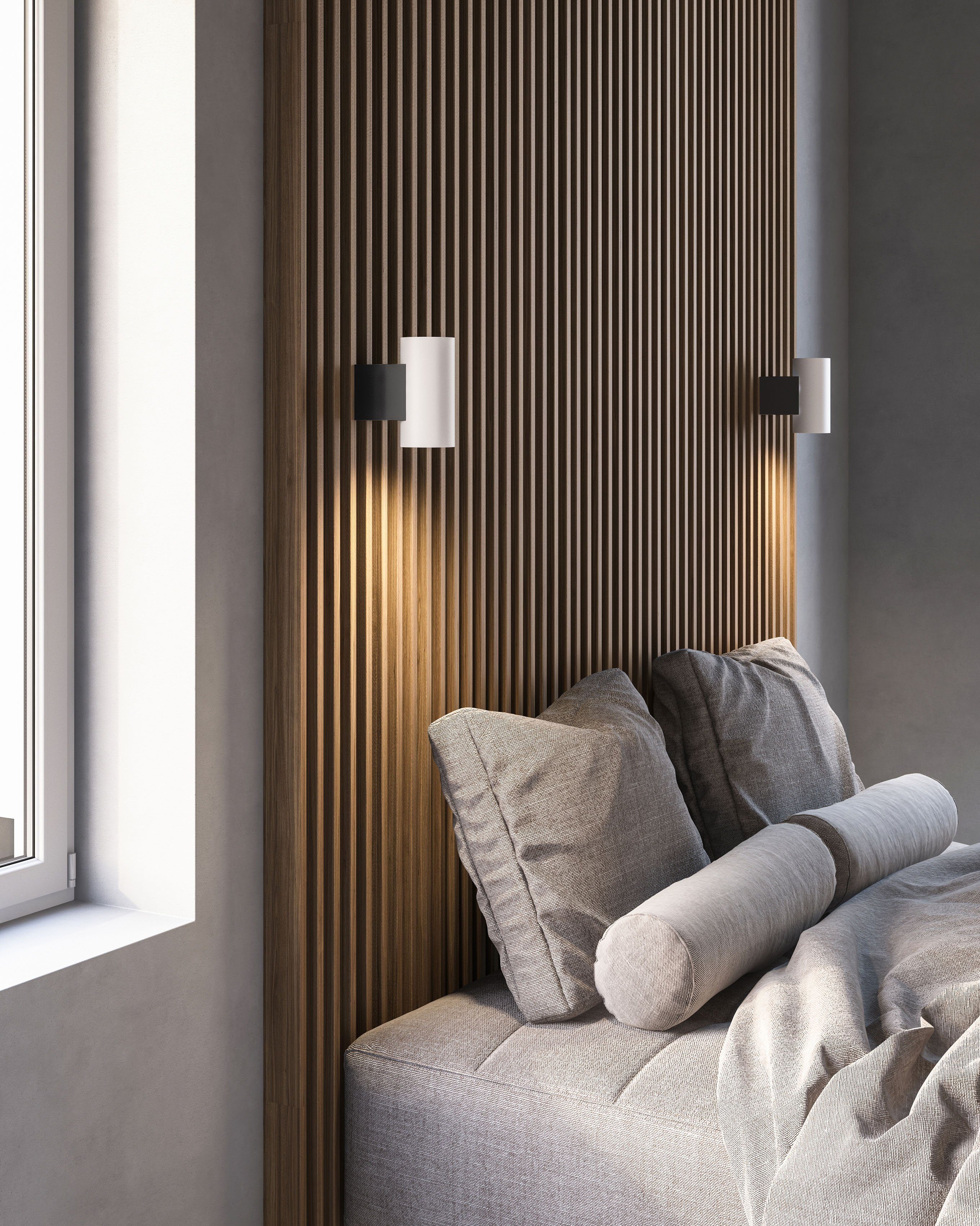 Nordlux LED Wandschalter über W 10 Stufen inkl. 800 Lumen, Warmweiß, Dimmer LED, 3 Wandleuchte integriert, fest Mona, LED