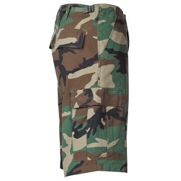 MFH Outdoorhose US Bermuda, BDU, Rip Stop, woodland-stonewashed M