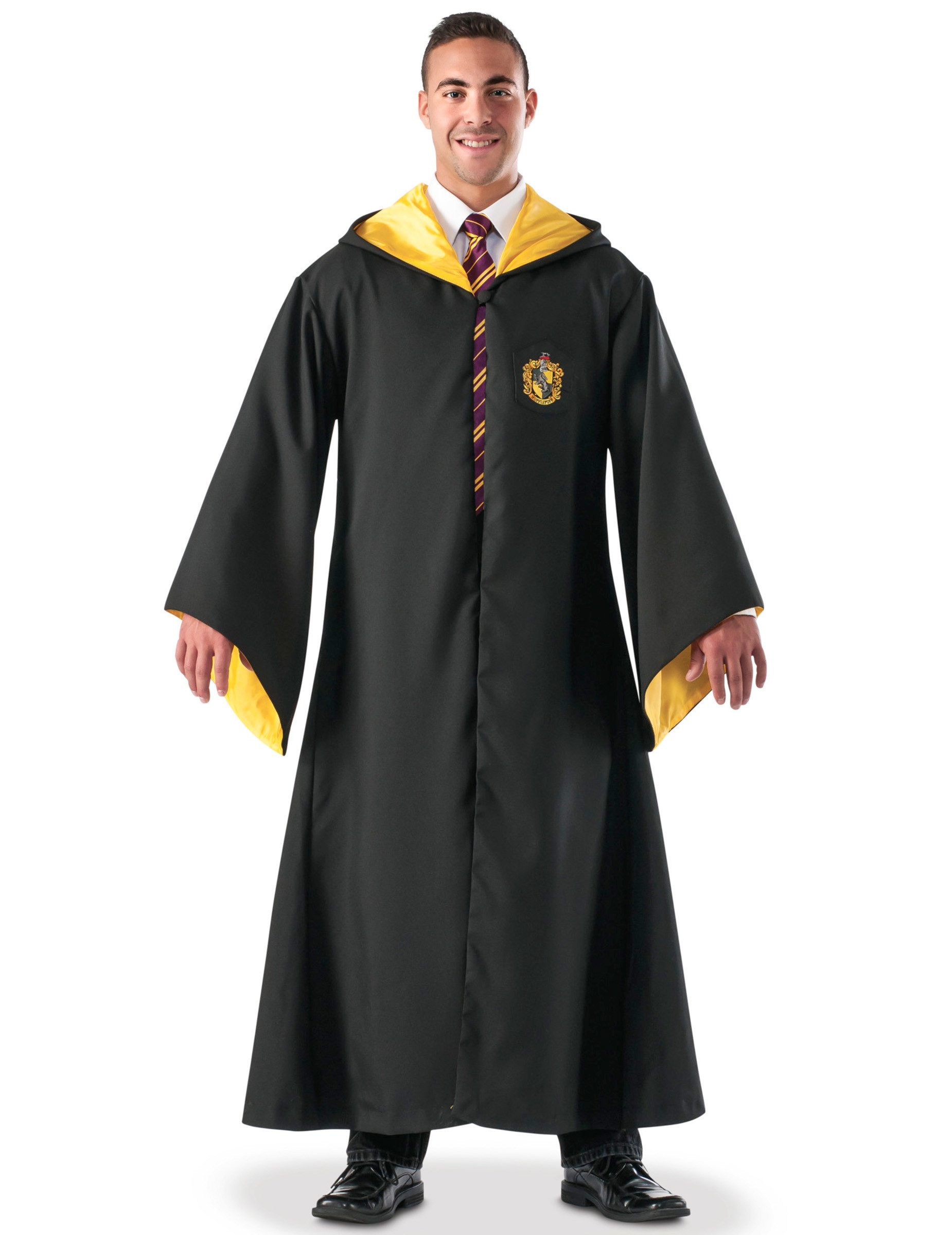 Kostüm Hufflepuff Zauberer-Robe Harry Potter für Erwachsene schwarz-gelb