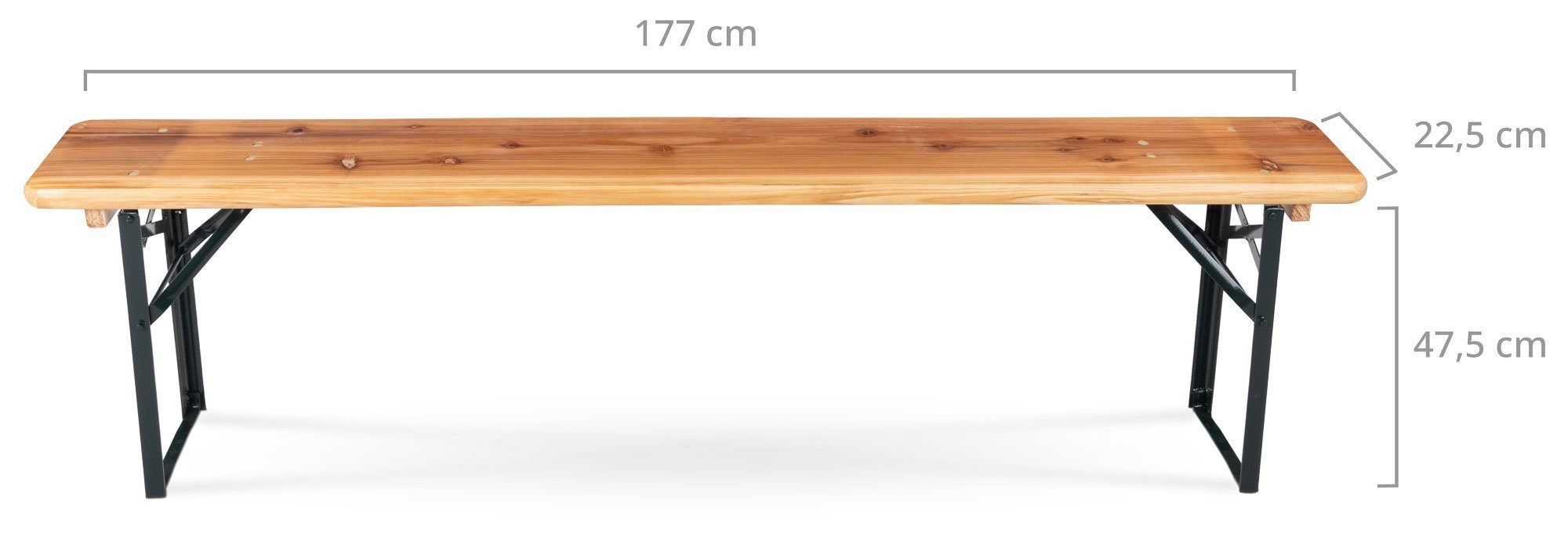 Stagecaptain Sitzbank "Hirschgarten" Bierzeltbank 177 cm (1-St), Gartensitzbank, Campingbank, Gartenbank zusammenklappbar – Bild 4 von 5
