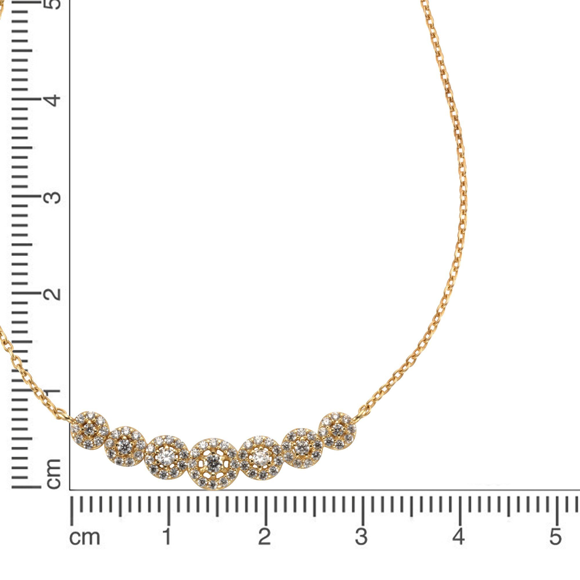Fascination by Ellen K. Collierkettchen 585 Gold gelb Zirkonia weiß