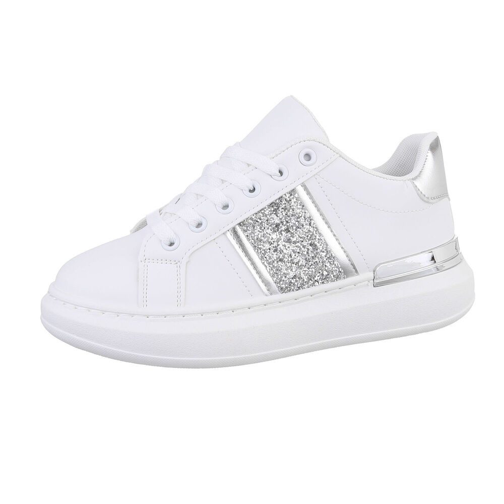 Ital-Design Damen Low-Top Freizeit Sneaker (86344934) Flach Sneakers Low in Weiß