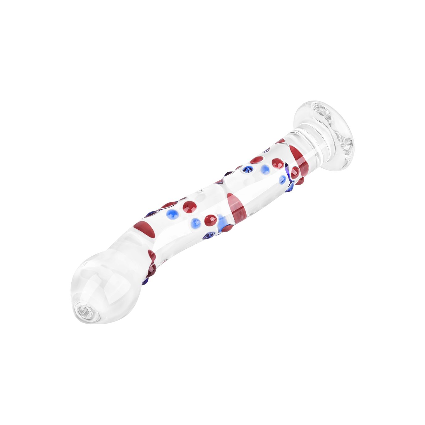 EIS Dildo EIS Temperaturspiele genoppt; Geschwungener M erotische (19cm) Glasdildo Broliskatglas, geschwungen; aus