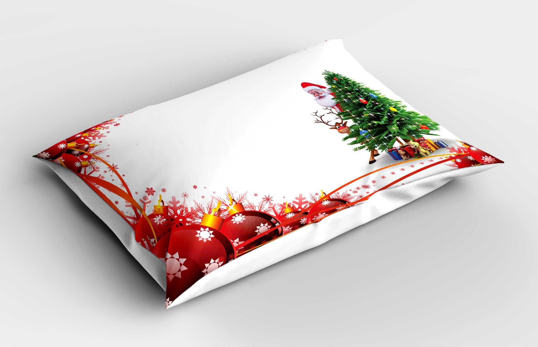 King Ball Size Abakuhaus Stück), Kissenbezug, Red Standard Weihnachtsmann Dekorativer Gedruckter Kissenbezüge Baum (1