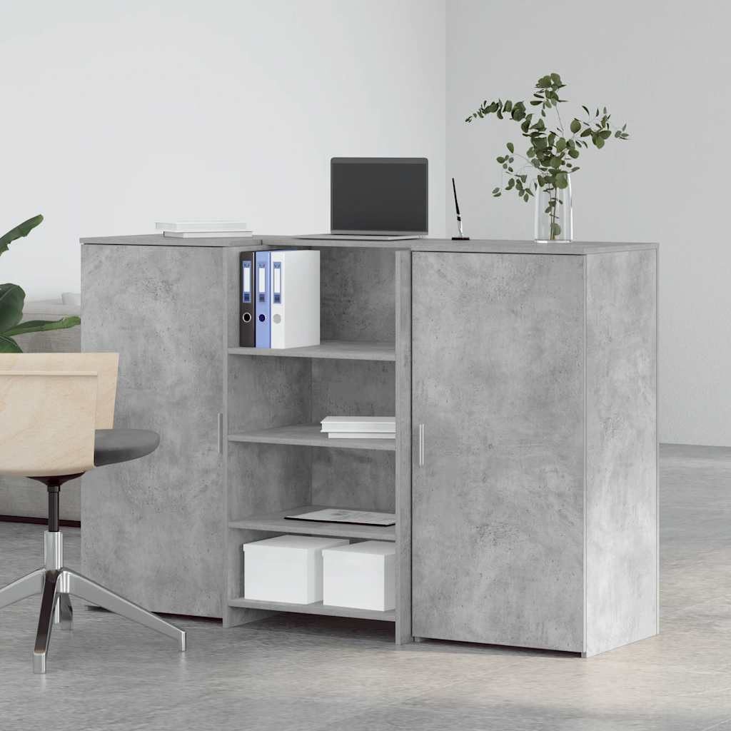 vidaXL Schreibtisch Empfangstheke Betongrau 155x50x103,5 cm Holzwerkstoff