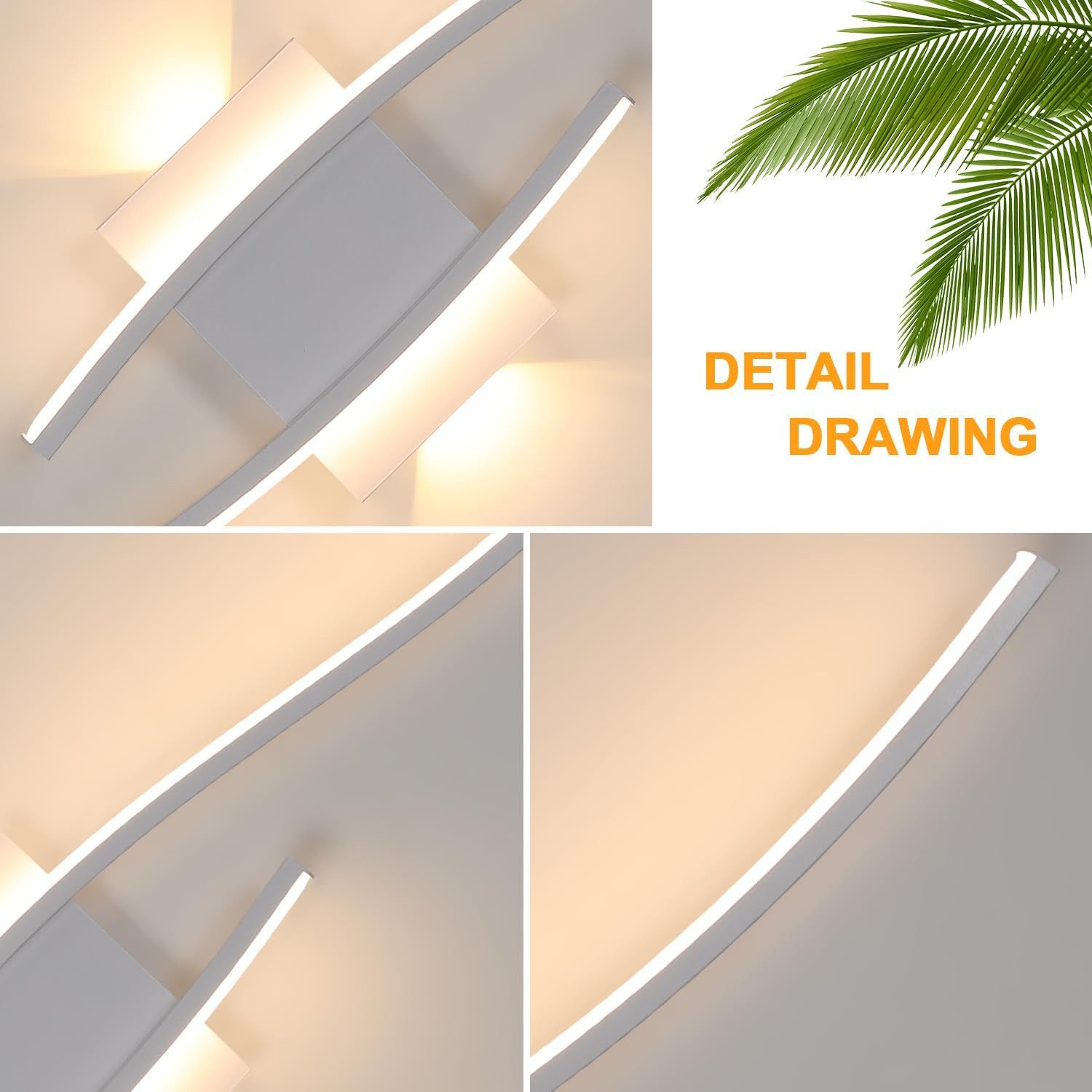 Riserva Wandleuchte Moderne Wandleuchte weiß 89cm, 27W LED 3000K für Flur Treppenhaus