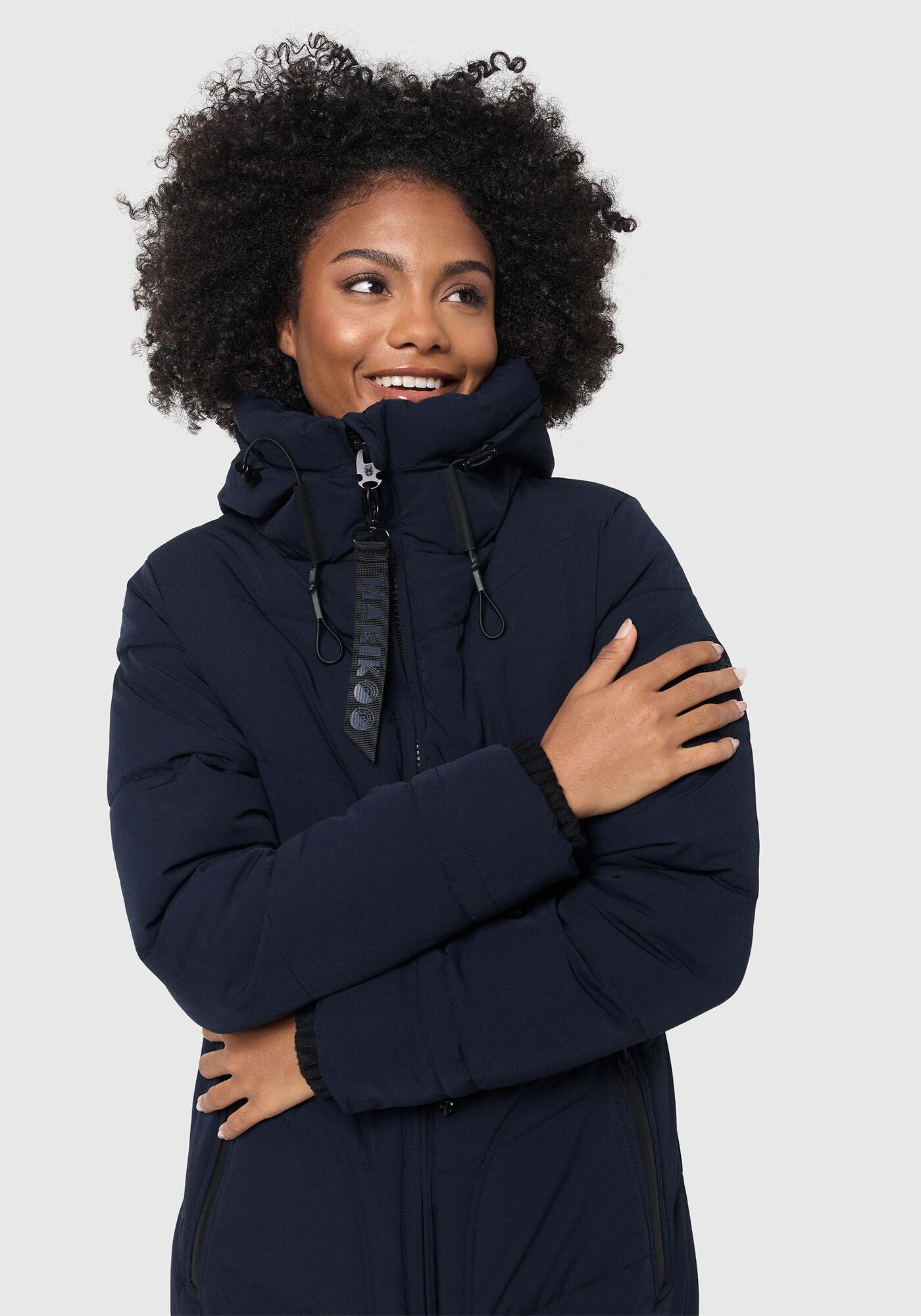 Marikoo Winterjacke Benikoo langer Winter Mantel gesteppt
